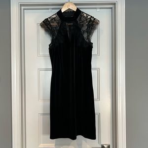 White House Black Market Velvet Black Dress